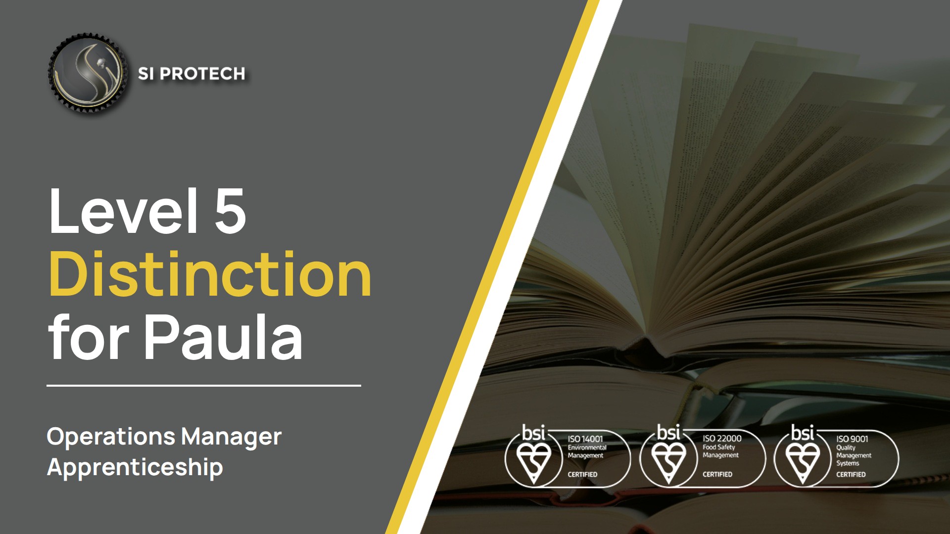 SI Protech blog cover: Level 5 Distinction for Paula
